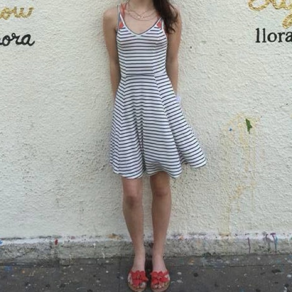 Mudd Black and White Spaghetti Strap Sundress